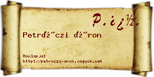Petróczi Áron névjegykártya
